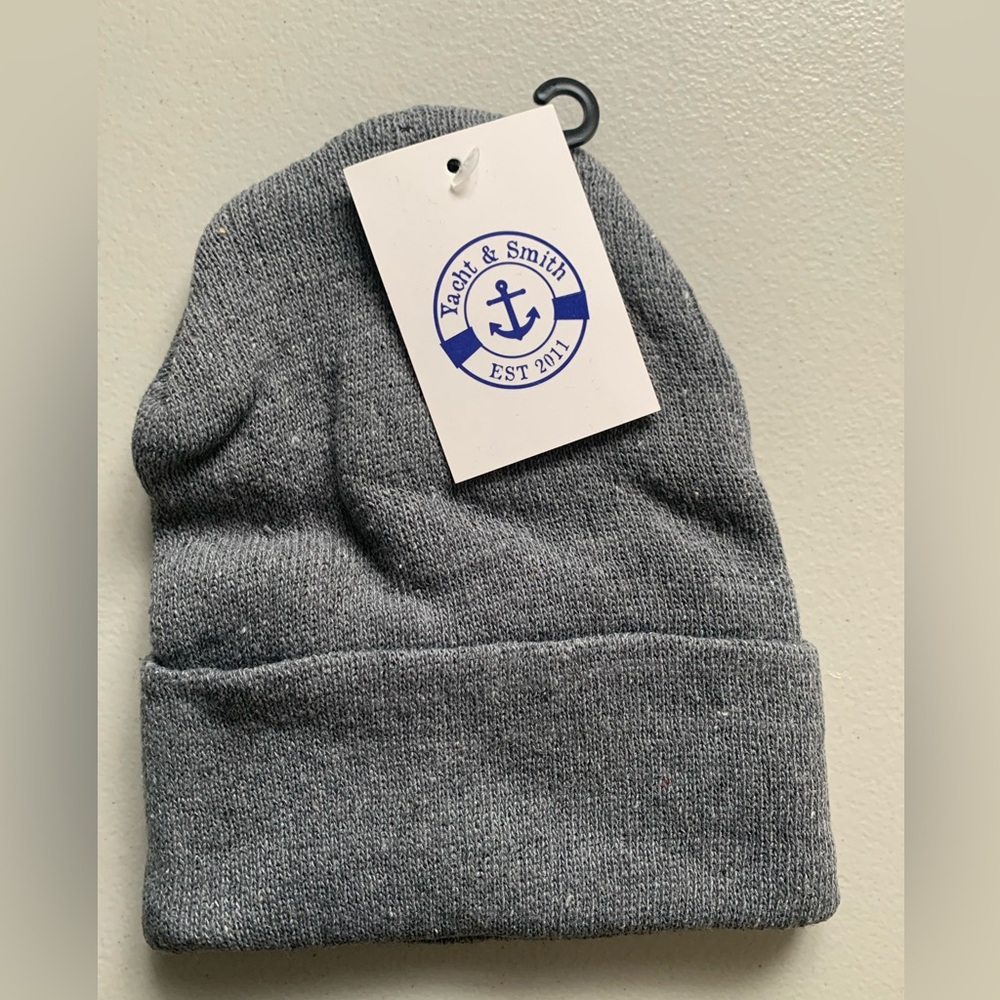 Yacht & Smith Gray Knit Beanie NEW